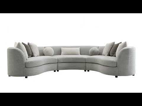 Ivria - Sectional Sofa With 9 Pillows - Gray Boucle - R&R Furniture Gallery (Fountain Valley, CA)