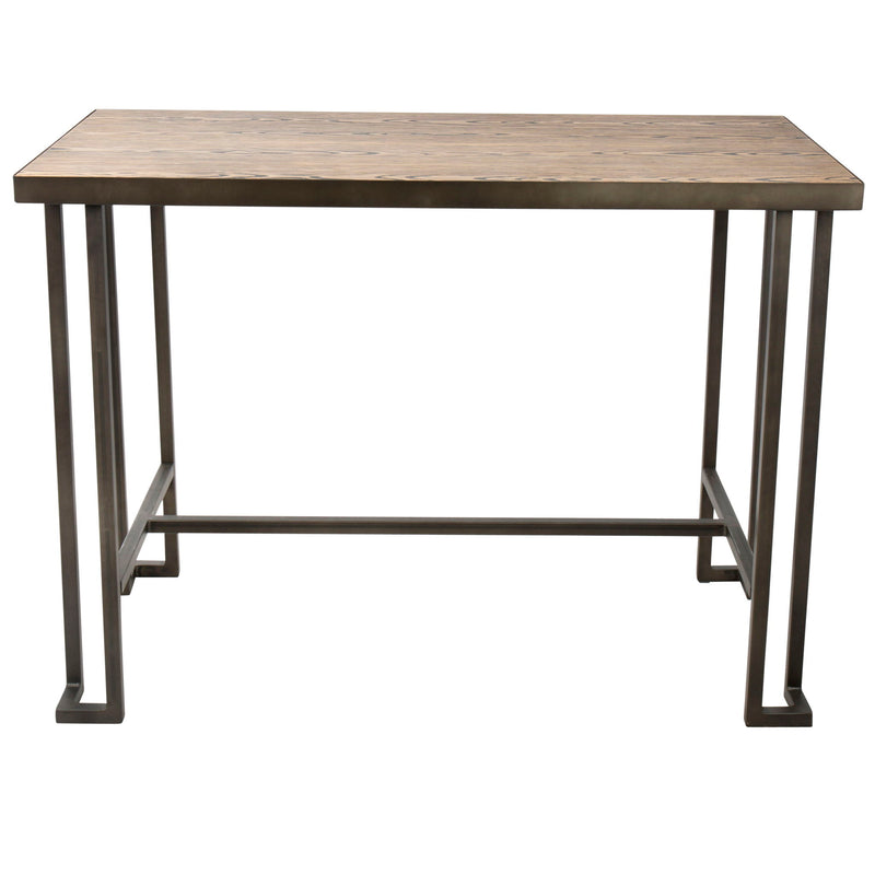 Industrial Roman counter table by Lumi Source featuring a metal frame and wooden tabletop, ideal for modern industrial decor.