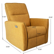 Suede Recliner Chair - Dark Yellow - R&R Furniture Gallery (Fountain Valley, CA)