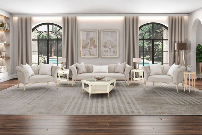 Yvette - Chair And A Half - Porcini / Medium Champagne - R&R Furniture Gallery (Fountain Valley, CA)