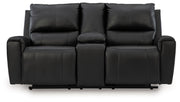 Glossmore - Reclining Loveseat With Console - Black - R&R Furniture Gallery (Fountain Valley, CA)