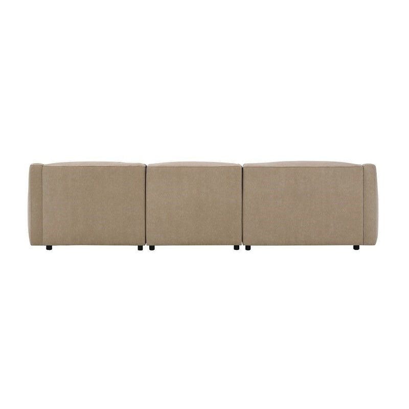 Veata - Sectional Sofa - Light Brown Suede - R&R Furniture Gallery (Fountain Valley, CA)