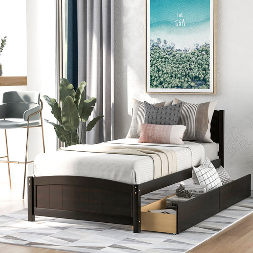Platform Bed & Headboard, Footboard And Wood Slat Support - R&R Furniture Gallery (Fountain Valley, CA)