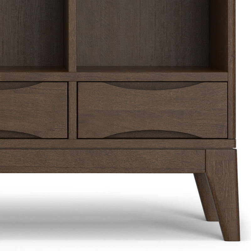 Harper - Low 6 Cube Storage With Drawers - Walnut Brown - R&R Furniture Gallery (Fountain Valley, CA)