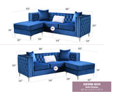 Glory Furniture Paige stationary sectional sofa with chaise lounge, upholstered in neutral fabric, showing plush cushions and modern design.