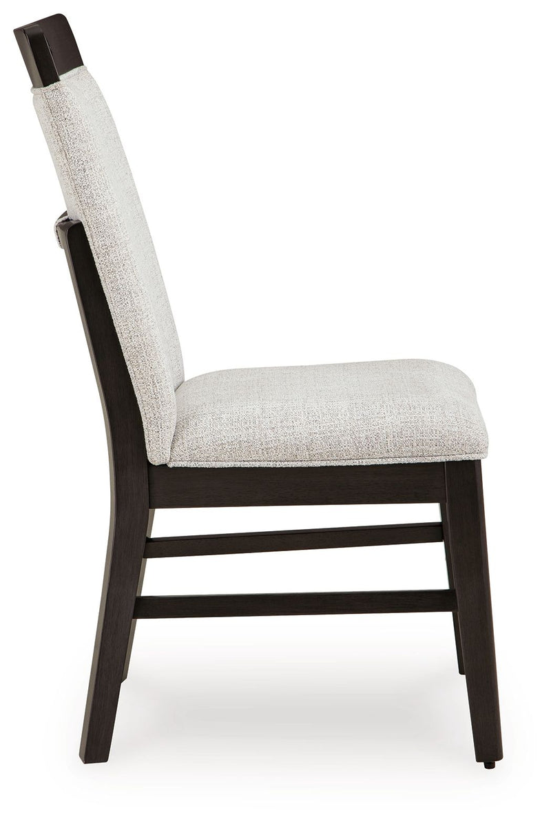 Neymorton - Dining Upholstered Side Chair (Set of 2) - Light Gray / Brown - R&R Furniture Gallery (Fountain Valley, CA)