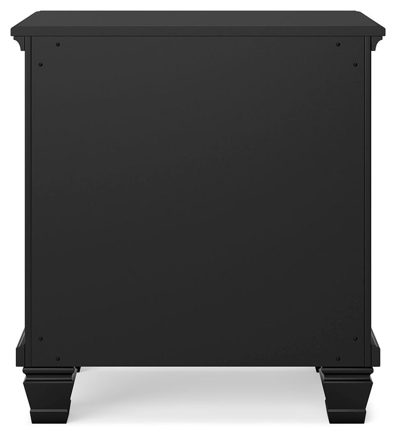 Lanolee - Two Drawer Nightstand - Black - R&R Furniture Gallery (Fountain Valley, CA)