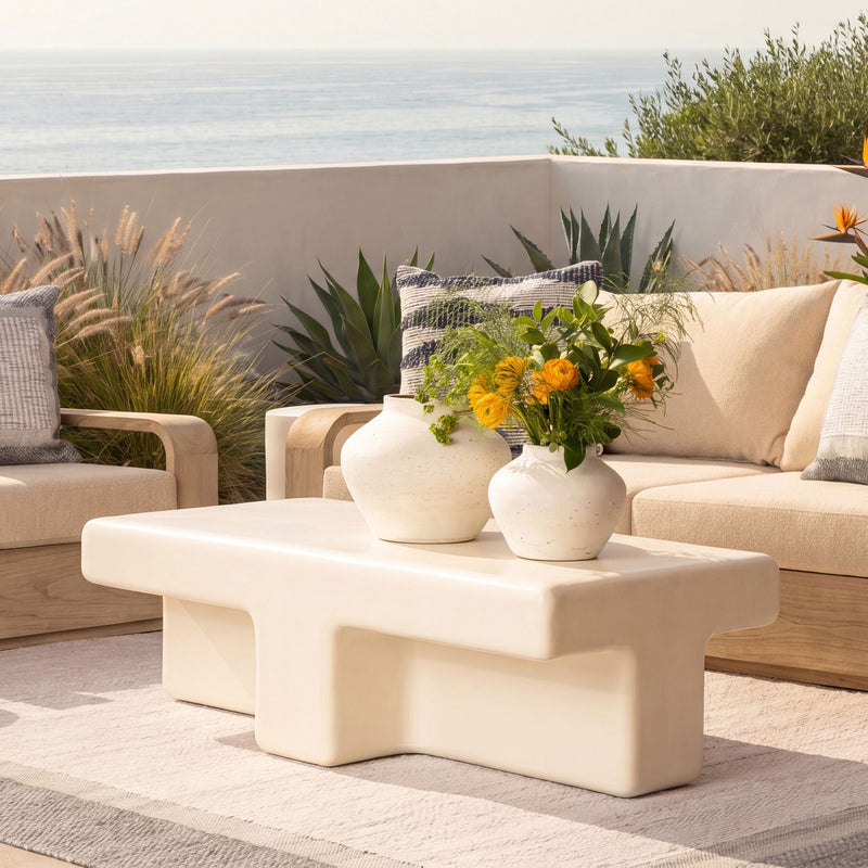 Teo - Outdoor Coffee Table - White