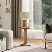 Mode - Leatherette Round C-Shaped Sofa Side Table - Saddle Brown - R&R Furniture Gallery (Fountain Valley, CA)