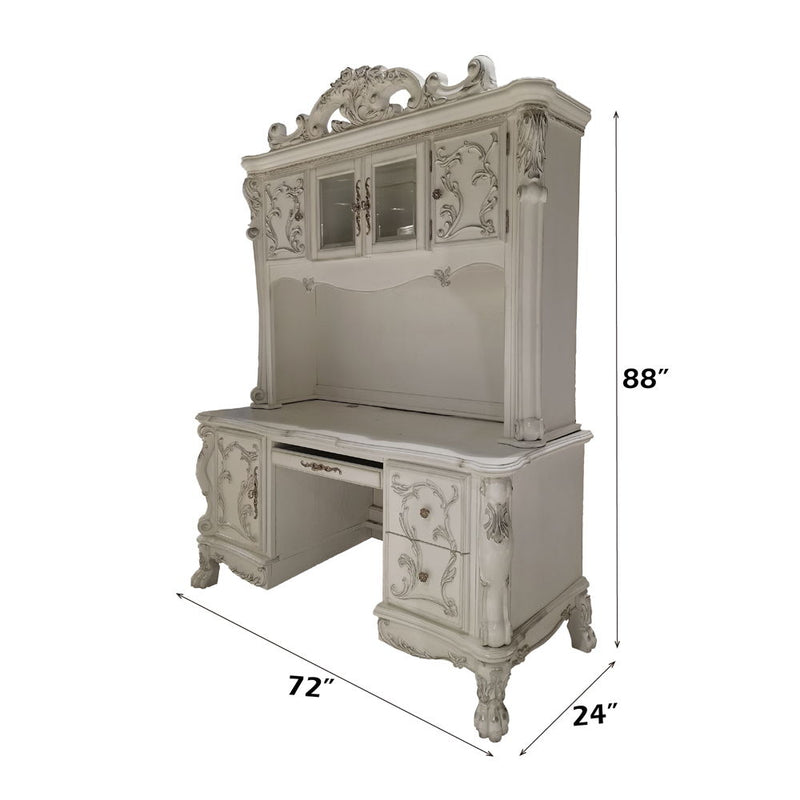 Dresden - Computer Desk & Hutch - Bone White - R&R Furniture Gallery (Fountain Valley, CA)