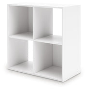 Signature Design by Ashley Onita cube organizer with five fabric storage cubes and wooden frame for versatile home organization.