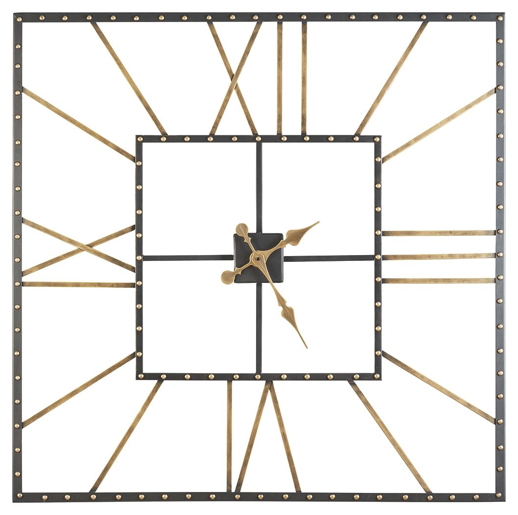 Thames - Wall Clock - Black / Gold Finish - R&R Furniture Gallery (Fountain Valley, CA)