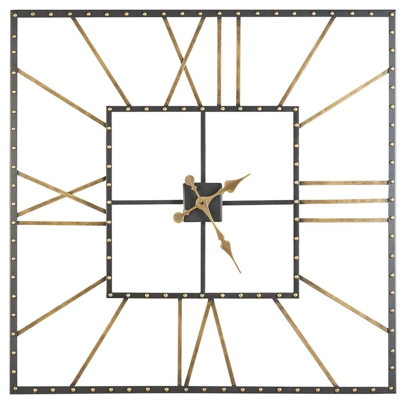 Thames - Wall Clock - Black / Gold Finish - R&R Furniture Gallery (Fountain Valley, CA)
