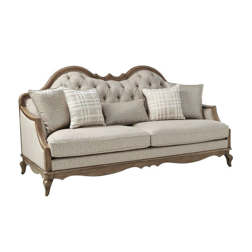 Chelmsford - Sofa With 5 Pillows - Beige Fabric & Antique Taupe - R&R Furniture Gallery (Fountain Valley, CA)