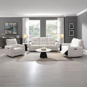Lalisa - Power Motion Loveseat With USB Port - Cream Chenille - R&R Furniture Gallery (Fountain Valley, CA)