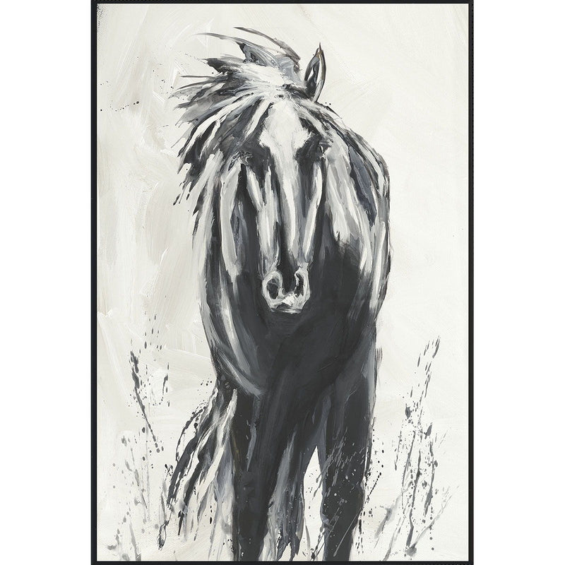 Dark Horse - 48" x 72" Painting By Buddy Whitlock - Black - R&R Furniture Gallery (Fountain Valley, CA)