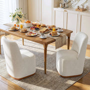 Set of two Noble House indoor upholstered dining chairs with cushioned seats and wooden legs, stylish and comfortable for dining rooms.