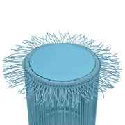 TOV Furniture Rafa outdoor side table featuring a sleek modern design with a round surface and sturdy legs.