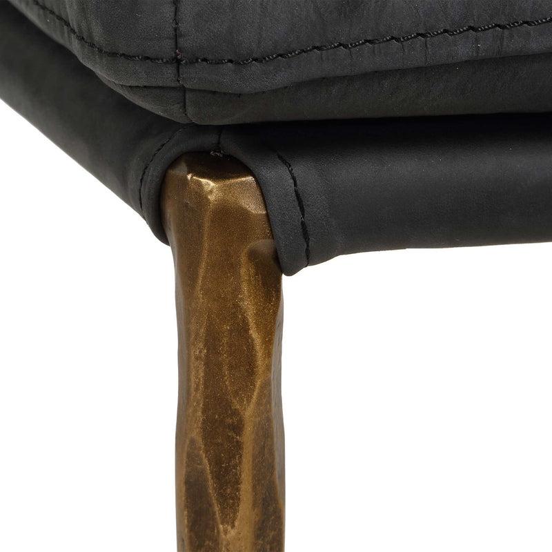 Uttermost Ascend counter stool with wooden seat and metal frame in a modern design, suitable for counter height seating.