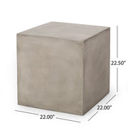 Noble House square lightweight side table suitable for outdoor and indoor use, with a modern design and sturdy construction.