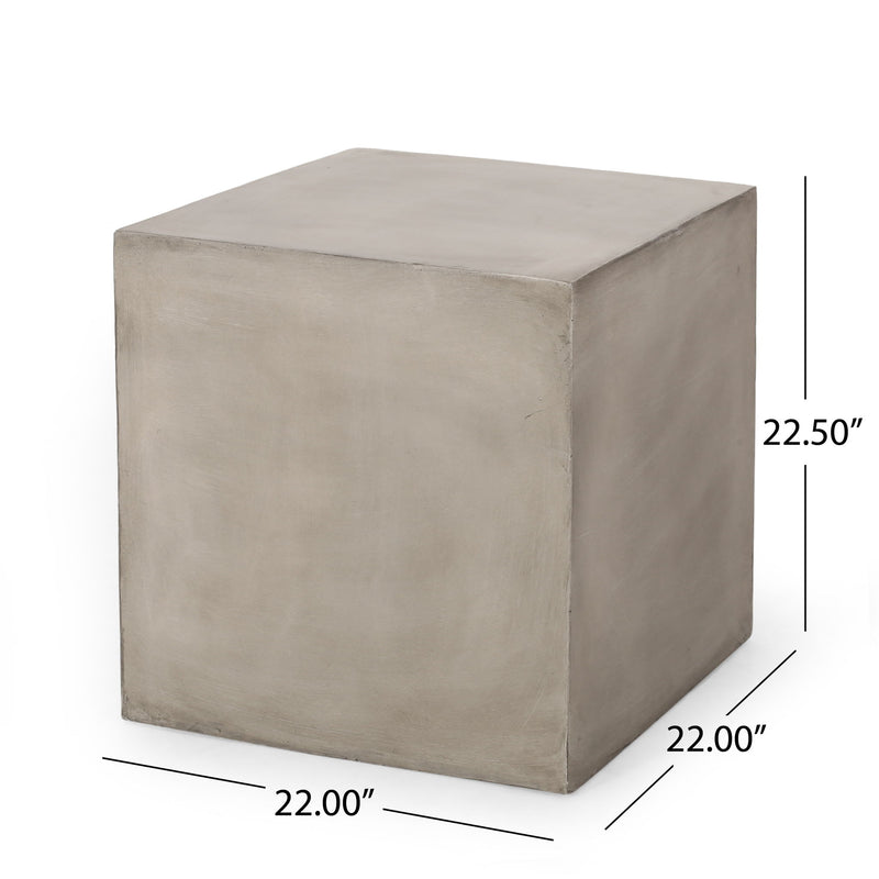 Noble House square lightweight side table suitable for outdoor and indoor use, with a modern design and sturdy construction.
