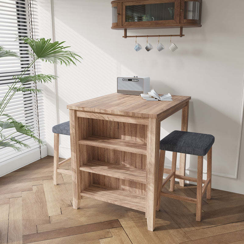 Dawson - 3 Piece Counter Height Table Set - Oak - R&R Furniture Gallery (Fountain Valley, CA)