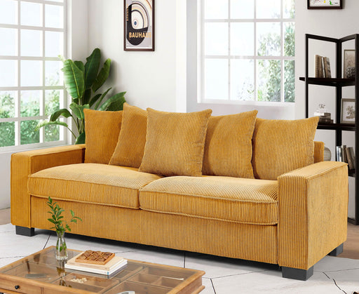 Luxe Sofa With 5 Matching Toss Pillows, Sleek Design, Spacious And Comfortable 3 Seater Couch - R&R Furniture Gallery (Fountain Valley, CA)