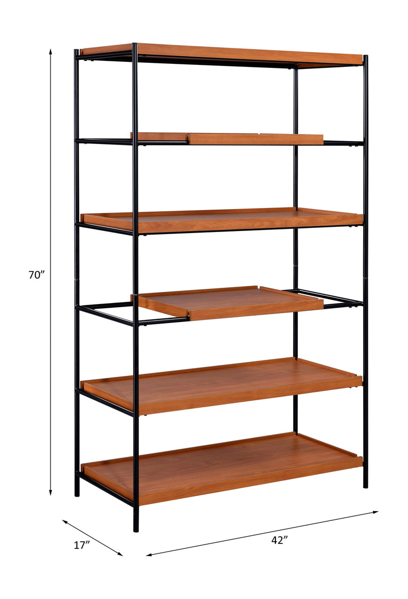 Oaken - Bookshelf - Honey Oak & Black - R&R Furniture Gallery (Fountain Valley, CA)