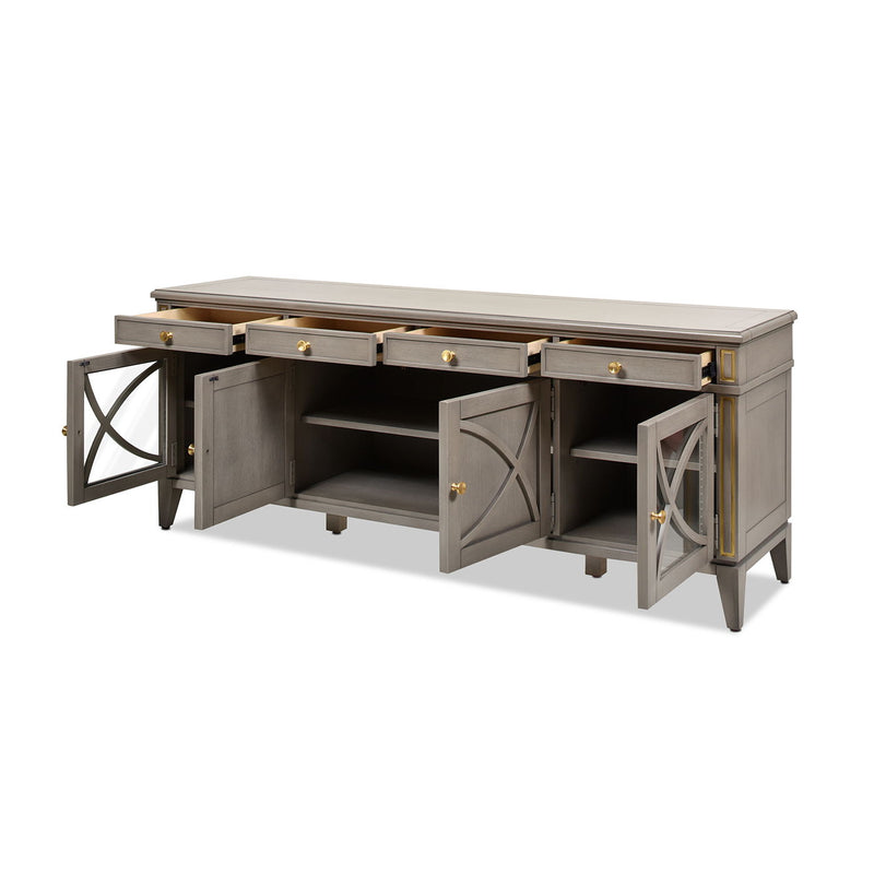 Dauphin - TV Stand Storage Display Console Table - Gray Cashmere - R&R Furniture Gallery (Fountain Valley, CA)
