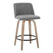 Toriano - Contemporary Fixed-Height Counter Stool & Swivel With Round Footrest (Set of 2) - R&R Furniture Gallery (Fountain Valley, CA)
