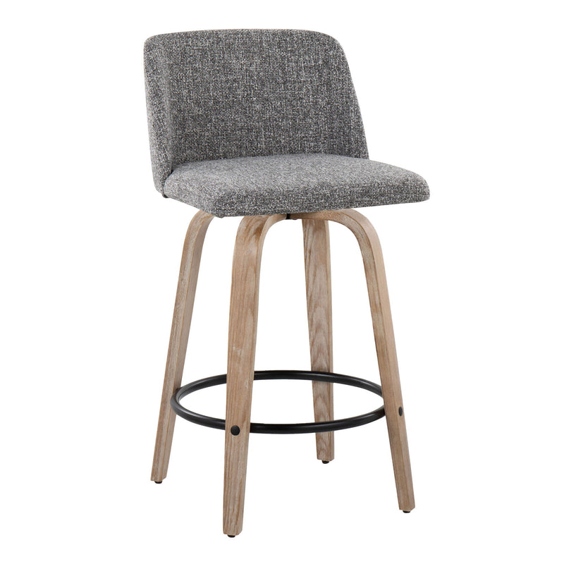 Toriano - Contemporary Fixed-Height Counter Stool & Swivel With Round Footrest (Set of 2) - R&R Furniture Gallery (Fountain Valley, CA)