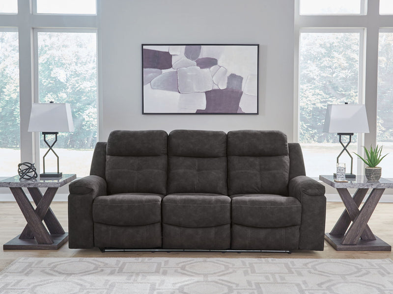 Brysonview - Reclining Sofa - Charcoal - R&R Furniture Gallery (Fountain Valley, CA)