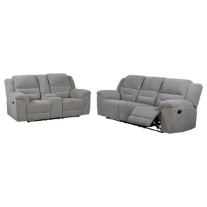 Sebring - 2 Piece Upholstered Reclining Sofa Set With Manual Recline - Gray