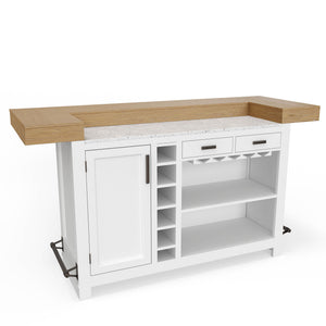 Americana Modern Dining - Bar With Quartz Insert - Cotton - R&R Furniture Gallery (Fountain Valley, CA)