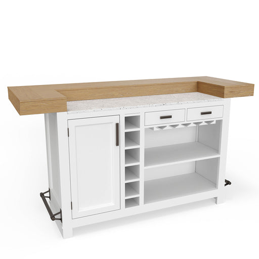 Americana Modern Dining - Bar With Quartz Insert - Cotton - R&R Furniture Gallery (Fountain Valley, CA)