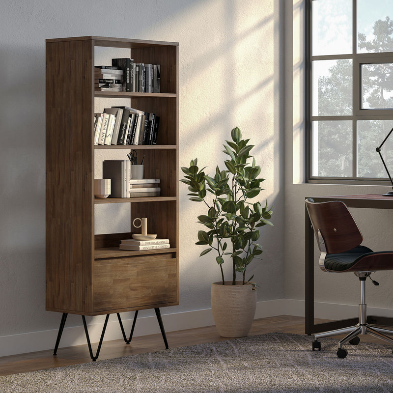 Chase - Tall Bookcase - Rustic Natural Aged Brown - R&R Furniture Gallery (Fountain Valley, CA)