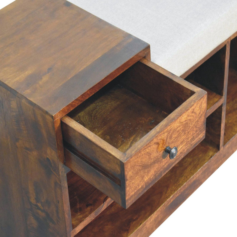 Retreat - Shoe Bench, 1 Drawer - Chestnut - R&R Furniture Gallery (Fountain Valley, CA)