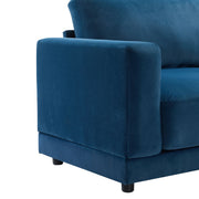 Modern Square Arm Sofa With Soft Fabric Upholstery, Deep Cushions - R&R Furniture Gallery (Fountain Valley, CA)