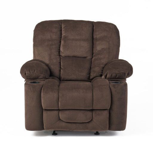 Luxurious Manual Recliner Chair With Skin-Friendly Fabric And Dual Cup Holders - R&R Furniture Gallery (Fountain Valley, CA)