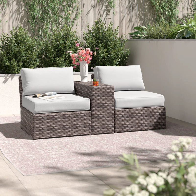 2 Person Wicker Conversation Set With Cushions, Weather Resistant - R&R Furniture Gallery (Fountain Valley, CA)