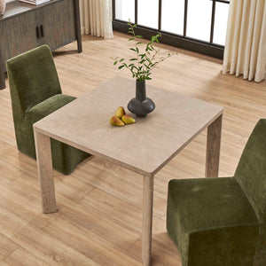 Noval - Square Dining Game Table - White / Woodtone