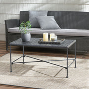 Luna - Outdoor Iron Coffee Table - Black Brush Silver - R&R Furniture Gallery (Fountain Valley, CA)