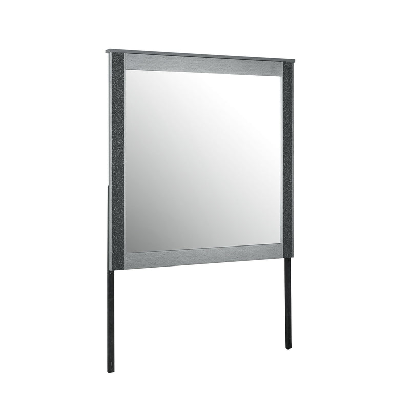 Lorenzo - Large Scale Mirror With Sleek Frame And Glittered Detailing - Silver - R&R Furniture Gallery (Fountain Valley, CA)