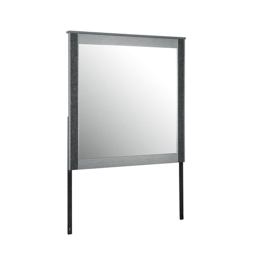 Lorenzo - Large Scale Mirror With Sleek Frame And Glittered Detailing - Silver - R&R Furniture Gallery (Fountain Valley, CA)