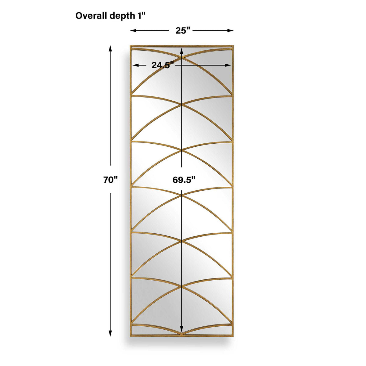 Crossed Up - Full Length Mirror - Gold