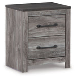 Bronyan - Two Drawer Night Stand - Dark Gray - R&R Furniture Gallery (Fountain Valley, CA)