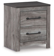 Bronyan - Two Drawer Night Stand - Dark Gray - R&R Furniture Gallery (Fountain Valley, CA)