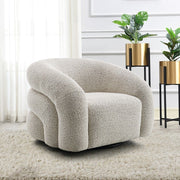 Irma - Chair With Swivel - Gray Boucle - R&R Furniture Gallery (Fountain Valley, CA)