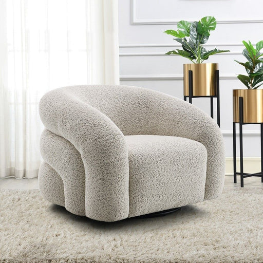 Irma - Chair With Swivel - Gray Boucle - R&R Furniture Gallery (Fountain Valley, CA)