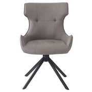 Damita - Camel Synthetic Leather Side Chair With Swivel (Set of 2) - Gray & Black Finsh - R&R Furniture Gallery (Fountain Valley, CA)